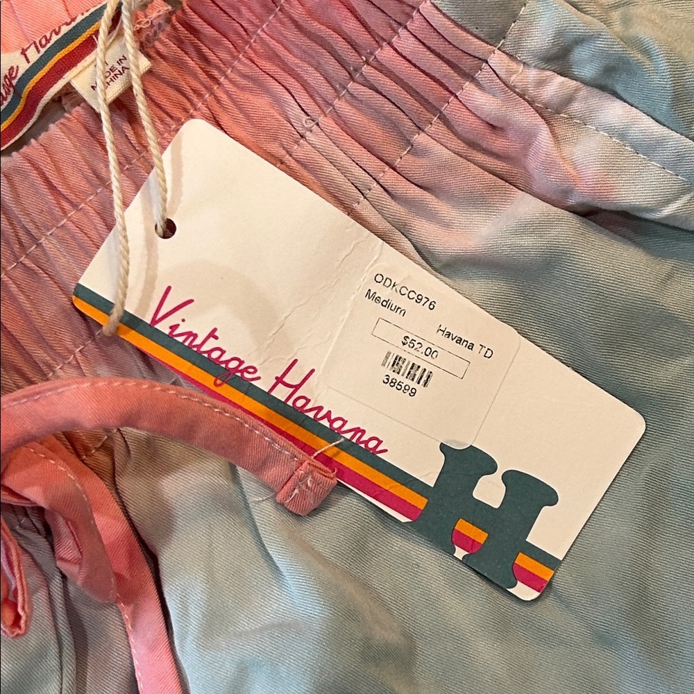 Pink and Blue Tie-Dye Girls Shorts, size M - Picture 4 of 4